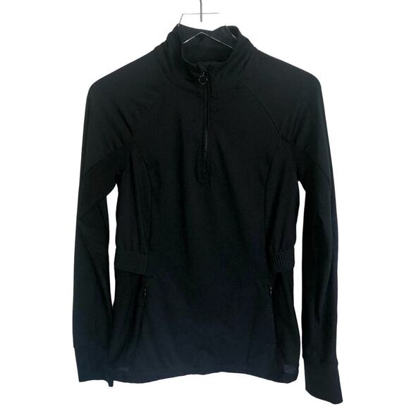 Fabletics Black Jacket Women's Size Small Athleisure Long Sleeve Mesh Workout - Picture 1 of 6